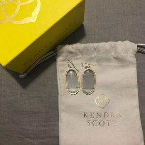 Kendra Scott Elle Gold Earrings - Slate Cats Eye